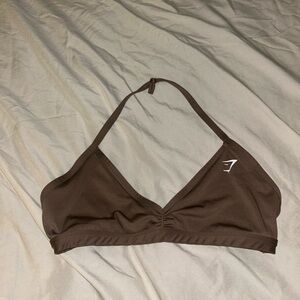 Brown gymshark minimal sports bra